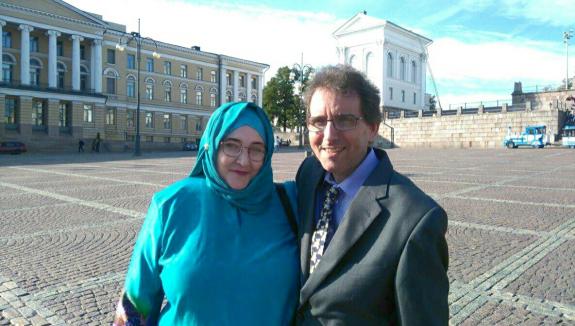 With my husband, September 2016. Behind us you can see the old(est) building of the University of H